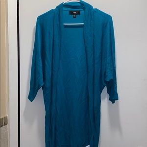 Teal lightweight cardigan, cropped sleeves